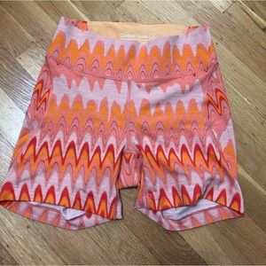 Outdoor Voices Zigzag Athletic Shorts - Orange and Pink